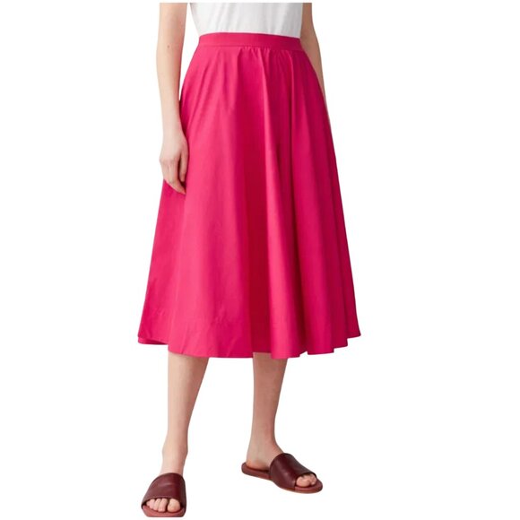 COS Pants - COS Wide-Leg Culottes With Elastic Waist pink size 2 XS side zip full skirt
